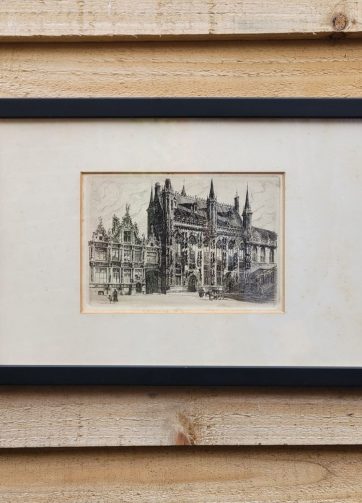 Hotel de Ville etching Skipperlings vintage art
