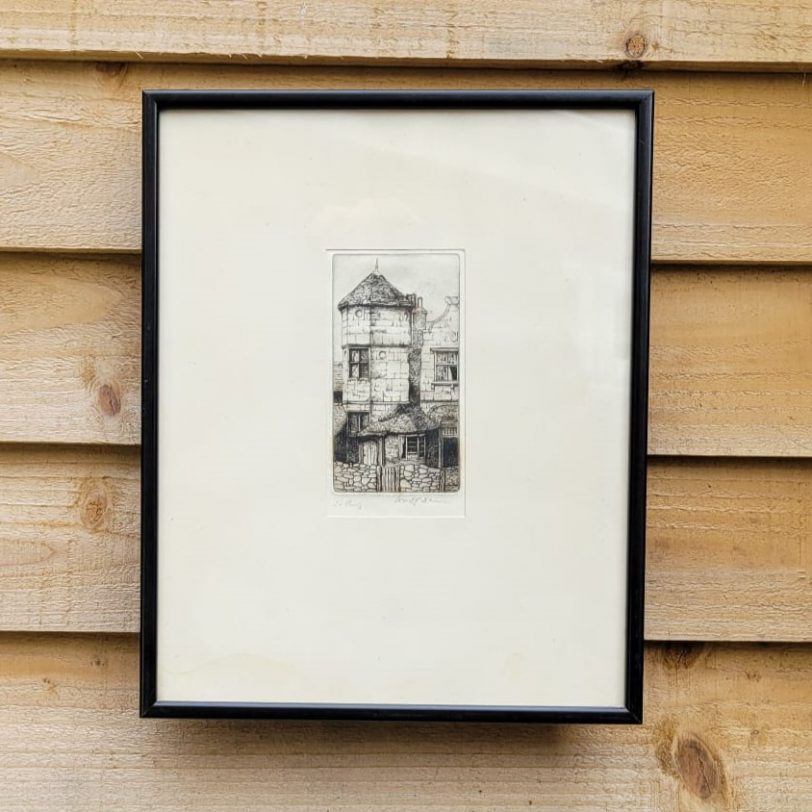 Madeley Court original art etching